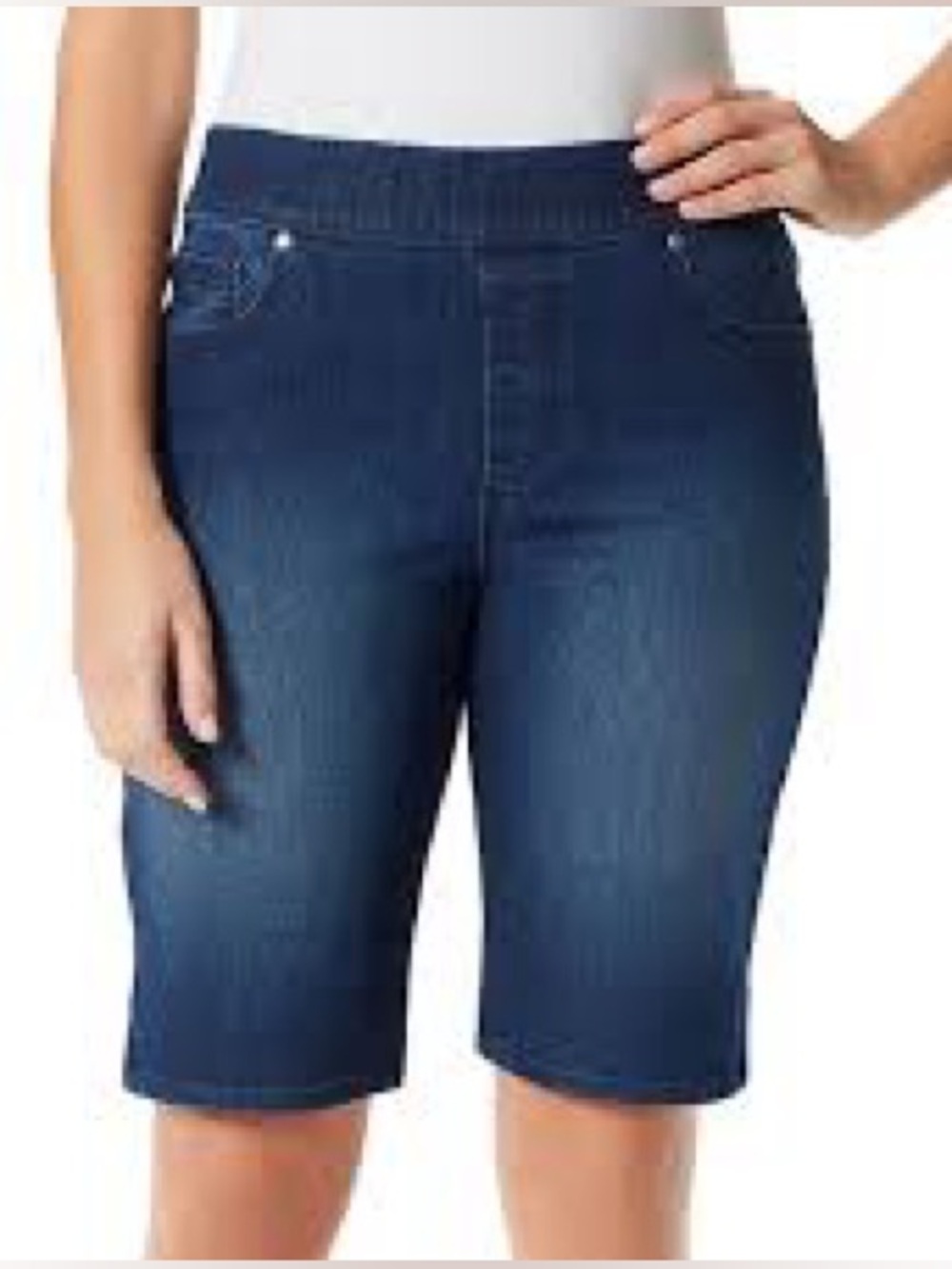 Gloria Vanderbilt All Around Slimming Effect Avery Stretch Denim Bermuda Shorts